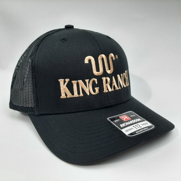 King Ranch Richardson 112 Trucker Mesh Snapback Hat Cap Black Embroidered - Picture 3 of 4